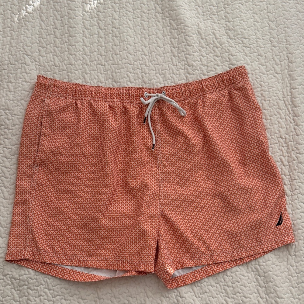 Nautica Coral Patterned Swim Trunks